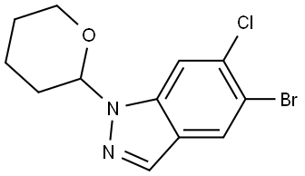 5-bromo-6-chloro-1-tetrahydropyran-2-yl-indazole Struktur