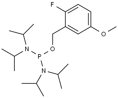 1-((2-fluoro-5-methoxybenzyl)oxy)-N,N,N',N'-tetraisopropylphosphinediamine 化学構造式