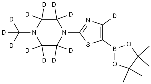 2-(4-(methyl-d3)piperazin-1-yl-2,2,3,3,5,5,6,6-d8)-5-(4,4,5,5-tetramethyl-1,3,2-dioxaborolan-2-yl)thiazole-4-d Structure