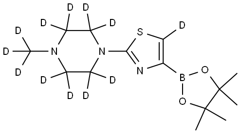 2-(4-(methyl-d3)piperazin-1-yl-2,2,3,3,5,5,6,6-d8)-4-(4,4,5,5-tetramethyl-1,3,2-dioxaborolan-2-yl)thiazole-5-d Structure