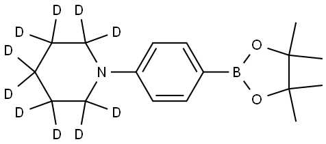 1-(4-(4,4,5,5-tetramethyl-1,3,2-dioxaborolan-2-yl)phenyl)piperidine-2,2,3,3,4,4,5,5,6,6-d10 Structure