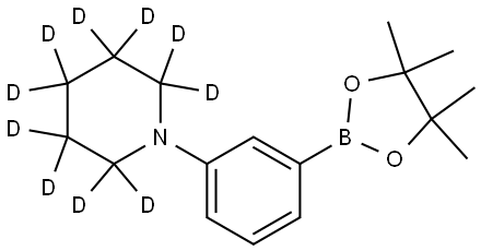 1-(3-(4,4,5,5-tetramethyl-1,3,2-dioxaborolan-2-yl)phenyl)piperidine-2,2,3,3,4,4,5,5,6,6-d10 Structure