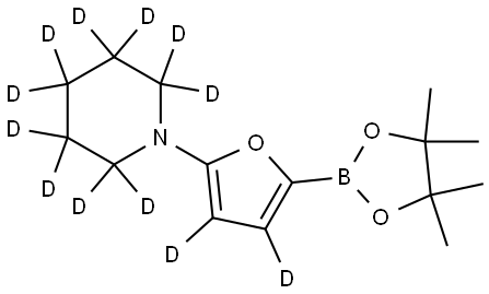 1-(5-(4,4,5,5-tetramethyl-1,3,2-dioxaborolan-2-yl)furan-2-yl-3,4-d2)piperidine-2,2,3,3,4,4,5,5,6,6-d10 Structure