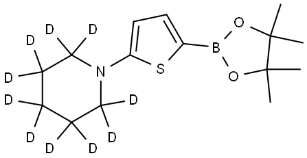 1-(5-(4,4,5,5-tetramethyl-1,3,2-dioxaborolan-2-yl)thiophen-2-yl)piperidine-2,2,3,3,4,4,5,5,6,6-d10 Structure