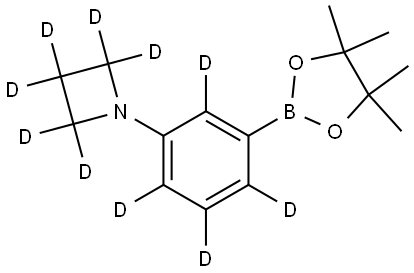 1-(3-(4,4,5,5-tetramethyl-1,3,2-dioxaborolan-2-yl)phenyl-2,4,5,6-d4)azetidine-2,2,3,3,4,4-d6 Struktur