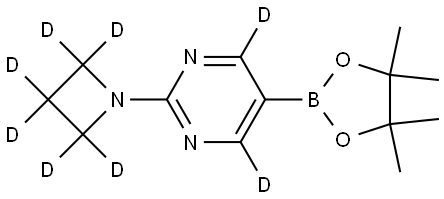 2-(azetidin-1-yl-d6)-5-(4,4,5,5-tetramethyl-1,3,2-dioxaborolan-2-yl)pyrimidine-4,6-d2 Structure