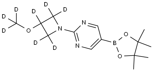 2-(3-(methoxy-d3)azetidin-1-yl-2,2,3,4,4-d5)-5-(4,4,5,5-tetramethyl-1,3,2-dioxaborolan-2-yl)pyrimidine Structure