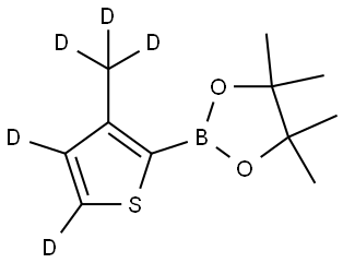 4,4,5,5-tetramethyl-2-(3-(methyl-d3)thiophen-2-yl-4,5-d2)-1,3,2-dioxaborolane 化学構造式