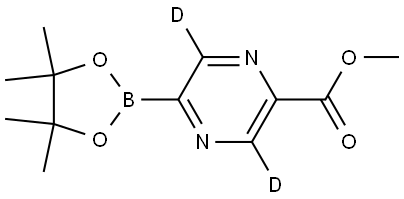5-(4,4,5,5-四甲基-1,3,2-二氧硼杂环戊烷-2-基)-2-吡嗪-3,6-D2-羧酸甲酯,2368223-52-1,结构式
