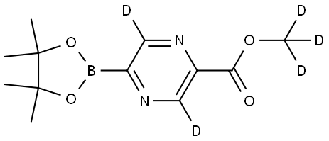 methyl-d3 5-(4,4,5,5-tetramethyl-1,3,2-dioxaborolan-2-yl)pyrazine-2-carboxylate-3,6-d2 Structure