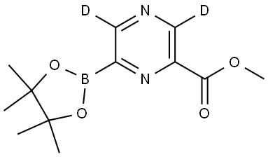 methyl 6-(4,4,5,5-tetramethyl-1,3,2-dioxaborolan-2-yl)pyrazine-2-carboxylate-3,5-d2 Structure