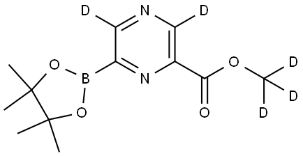 methyl-d3 6-(4,4,5,5-tetramethyl-1,3,2-dioxaborolan-2-yl)pyrazine-2-carboxylate-3,5-d2 Structure