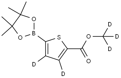 methyl-d3 5-(4,4,5,5-tetramethyl-1,3,2-dioxaborolan-2-yl)thiophene-2-carboxylate-3,4-d2 Structure