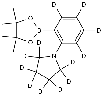 1-(2-(4,4,5,5-tetramethyl-1,3,2-dioxaborolan-2-yl)phenyl-3,4,5,6-d4)pyrrolidine-2,2,3,3,4,4,5,5-d8 结构式