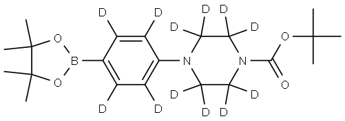 tert-butyl 4-(4-(4,4,5,5-tetramethyl-1,3,2-dioxaborolan-2-yl)phenyl-2,3,5,6-d4)piperazine-1-carboxylate-2,2,3,3,5,5,6,6-d8,2368224-22-8,结构式