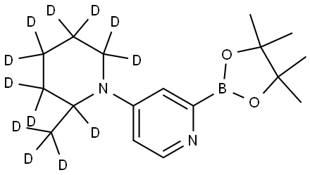 4-(2-(methyl-d3)piperidin-1-yl-2,3,3,4,4,5,5,6,6-d9)-2-(4,4,5,5-tetramethyl-1,3,2-dioxaborolan-2-yl)pyridine Structure