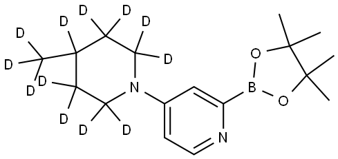 4-(4-(methyl-d3)piperidin-1-yl-2,2,3,3,4,5,5,6,6-d9)-2-(4,4,5,5-tetramethyl-1,3,2-dioxaborolan-2-yl)pyridine Struktur