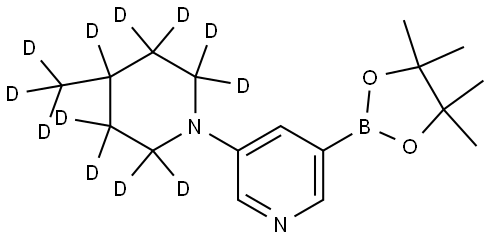 3-(4-(methyl-d3)piperidin-1-yl-2,2,3,3,4,5,5,6,6-d9)-5-(4,4,5,5-tetramethyl-1,3,2-dioxaborolan-2-yl)pyridine Structure