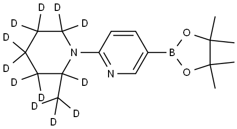 2-(2-(methyl-d3)piperidin-1-yl-2,3,3,4,4,5,5,6,6-d9)-5-(4,4,5,5-tetramethyl-1,3,2-dioxaborolan-2-yl)pyridine Structure