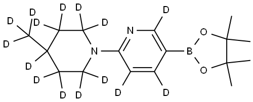 2-(4-(methyl-d3)piperidin-1-yl-2,2,3,3,4,5,5,6,6-d9)-5-(4,4,5,5-tetramethyl-1,3,2-dioxaborolan-2-yl)pyridine-3,4,6-d3 Structure