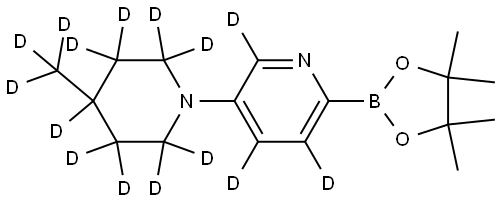 5-(4-(methyl-d3)piperidin-1-yl-2,2,3,3,4,5,5,6,6-d9)-2-(4,4,5,5-tetramethyl-1,3,2-dioxaborolan-2-yl)pyridine-3,4,6-d3 Structure