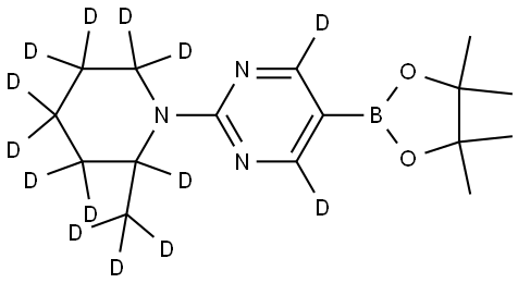 2-(2-(methyl-d3)piperidin-1-yl-2,3,3,4,4,5,5,6,6-d9)-5-(4,4,5,5-tetramethyl-1,3,2-dioxaborolan-2-yl)pyrimidine-4,6-d2 Structure