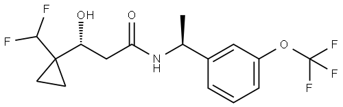 (R)-3-(1-(difluoromethyl)cyclopropyl)-3-hydroxy-N-((S)-1-(3-(trifluoromethoxy)phenyl)ethyl)propanamide|
