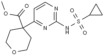 2H-Pyran-4-carboxylic acid, 4-[2-[(cyclopropylsulfonyl)amino]-4-pyrimidinyl]tetrahydro-, methyl ester,2377002-07-6,结构式