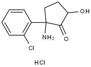 2-amino-2-(2-chlorophenyl)-5-hydroxycyclopentan-1-one hydrochloride|