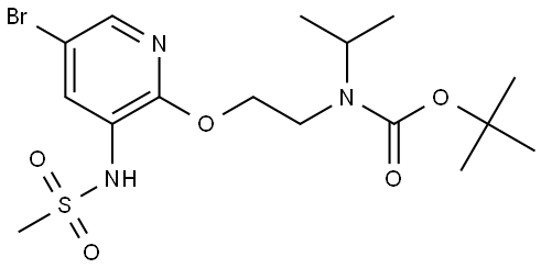 tert-butyl (2-((5-bromo-3-(methylsulfonamido)pyridin-2-yl)oxy)ethyl)(isopropyl)carbamate Structure