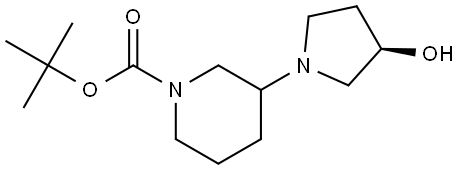 tert-butyl 3-((R)-3-hydroxypyrrolidin-1-yl)piperidine-1-carboxylate 结构式