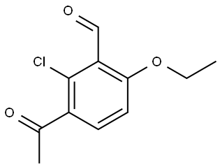 3-Acetyl-2-chloro-6-ethoxybenzaldehyde,2382886-49-7,结构式