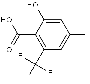 2-Hydroxy-4-iodo-6-(trifluoromethyl)benzoic acid 结构式