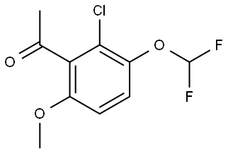 1-[2-Chloro-3-(difluoromethoxy)-6-methoxyphenyl]ethanone 结构式