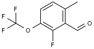 2-fluoro-6-methyl-3-(trifluoromethoxy)benzaldehyde,2383593-09-5,结构式