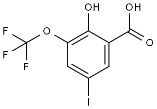 2-Hydroxy-5-iodo-3-(trifluoromethoxy)benzoic acid,2383693-94-3,结构式