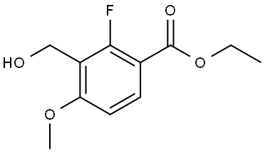Ethyl 2-fluoro-3-(hydroxymethyl)-4-methoxybenzoate 化学構造式