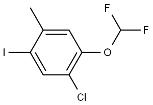 1-Chloro-2-(difluoromethoxy)-5-iodo-4-methylbenzene 结构式