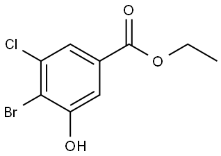 Ethyl 4-bromo-3-chloro-5-hydroxybenzoate 结构式