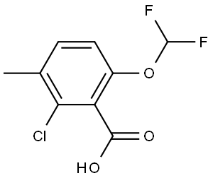 2-Chloro-6-(difluoromethoxy)-3-methylbenzoic acid 结构式