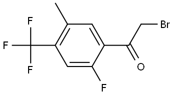 2-Bromo-1-[2-fluoro-5-methyl-4-(trifluoromethyl)phenyl]ethanone 化学構造式