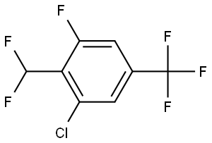 1-Chloro-2-(difluoromethyl)-3-fluoro-5-(trifluoromethyl)benzene 结构式