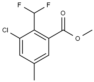 Methyl 3-chloro-2-(difluoromethyl)-5-methylbenzoate 结构式