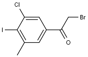 2-Bromo-1-(3-chloro-4-iodo-5-methylphenyl)ethanone,2384665-78-3,结构式