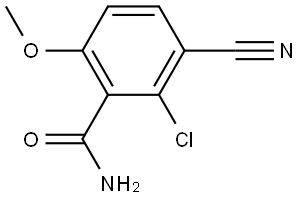 2-Chloro-3-cyano-6-methoxybenzamide 结构式