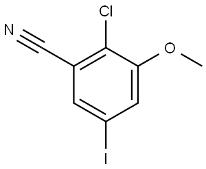 2-Chloro-5-iodo-3-methoxybenzonitrile Structure