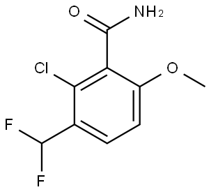 2-Chloro-3-(difluoromethyl)-6-methoxybenzamide Structure
