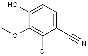 2-Chloro-4-hydroxy-3-methoxybenzonitrile,2385045-54-3,结构式