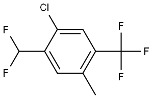 1-Chloro-2-(difluoromethyl)-4-methyl-5-(trifluoromethyl)benzene 结构式
