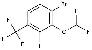 1-Bromo-2-(difluoromethoxy)-3-iodo-4-(trifluoromethyl)benzene 结构式